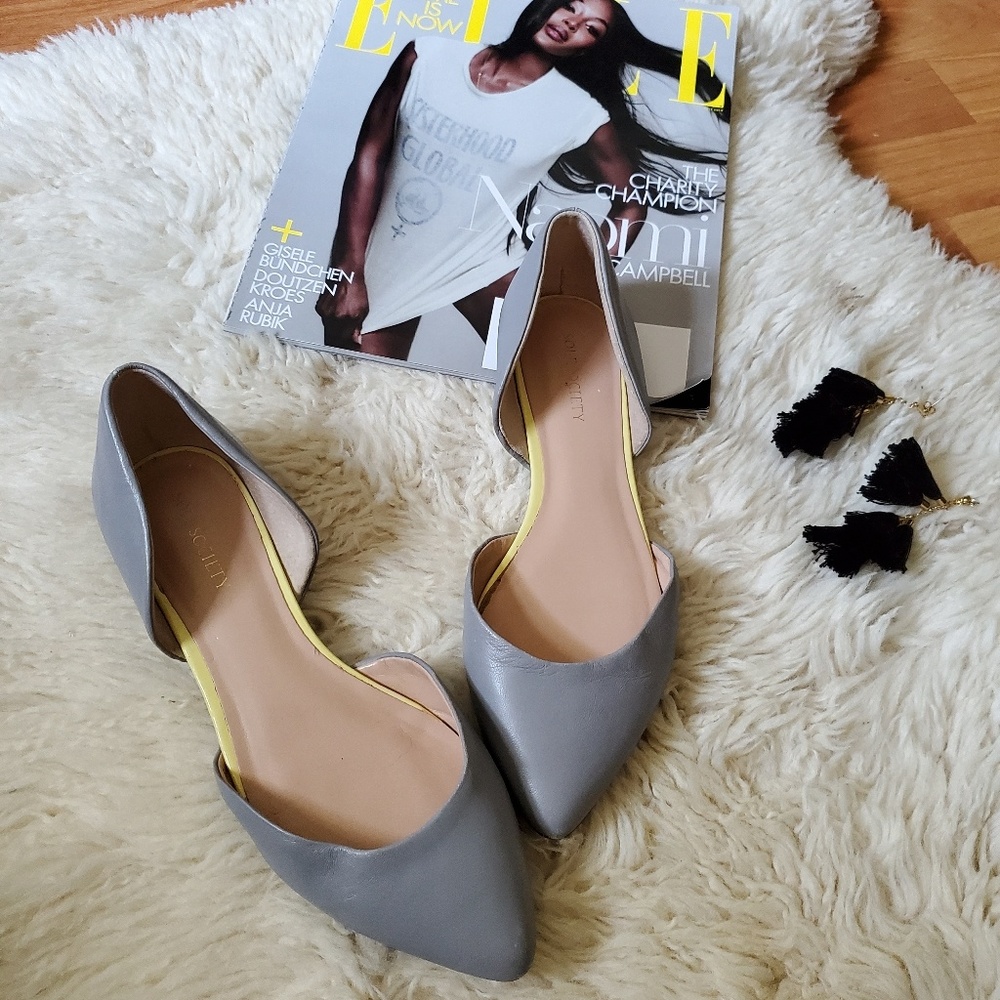 Sole Society gray / yellow flats